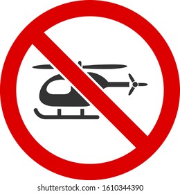 No helicopter vector icon. Flat No helicopter pictogram is isolated on a white background.