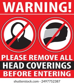 No helmet allowed security warning sign notice vector