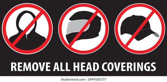 No helmet allowed security warning sign notice vector