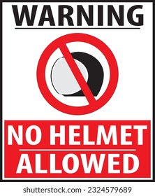 No helmet allowed sign vector eps