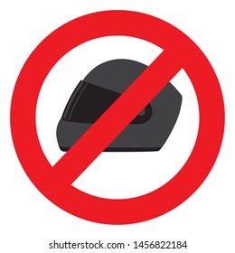 No helmet, do not wear a helmet or take off the helmet sign
