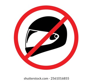 no helmet sign in red circle