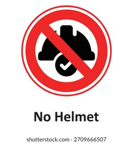 No Helmet Zone Vector Icon which can easily modify or edit

