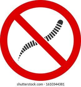 No hay ícono de Vector de helmintos. Ningún símbolo de gusanos de helminto está aislado sobre un fondo blanco.