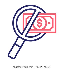No Hidden Charges Icon Color Vector Illustration