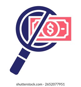 No Hidden Charges Icon Fill Vector Illustration