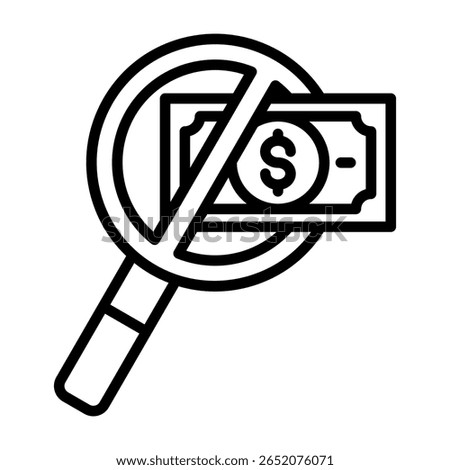 No Hidden Charges Icon Line Vector Illustration