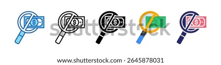 No Hidden Charges Multiple Style Icon Set Collection.