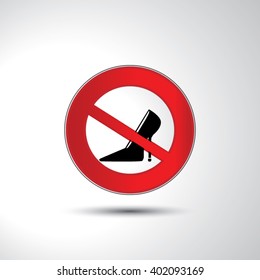 No high heels shoe not for women prohibition sign icon illustration