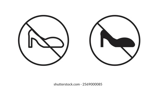 No high heels sign vector set vector graphics designs