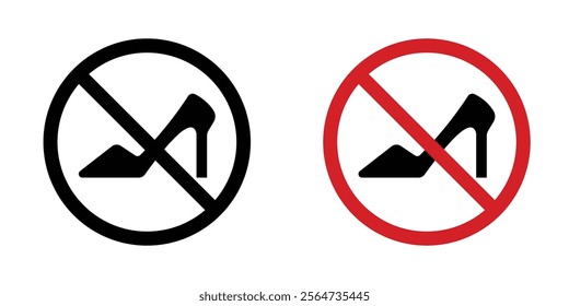 No high heels sign vectors in flat syle