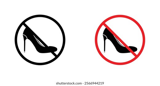 No high heels signs. vector signs set