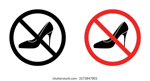 No high heels signs vector set