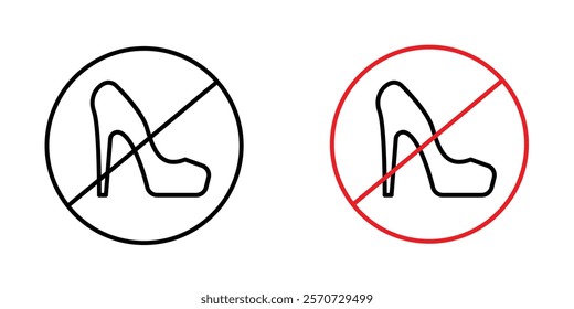 No high heels signs vectors on white background.