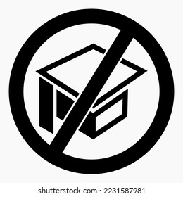 No higher education icon. Study ban. No education. No students. Vector icon.