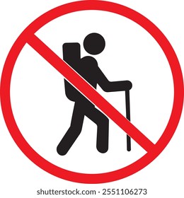 No hiking beyond this point safety sign | vector eps