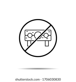 No history, pillory icon. Simple thin line, outline vector of history ban, prohibition, embargo, interdict, forbiddance icons for ui and ux, website or mobile application