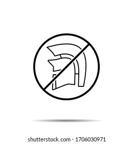 No history, spartan icon. Simple thin line, outline vector of history ban, prohibition, embargo, interdict, forbiddance icons for ui and ux, website or mobile application