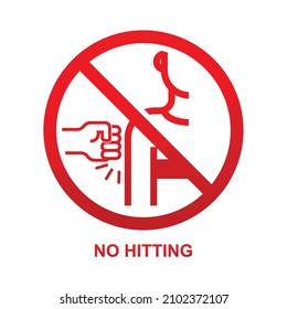 No hitting sign isolated on white background vector illustration.