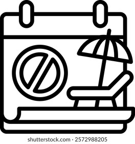 No Holidays Icon Element For Design