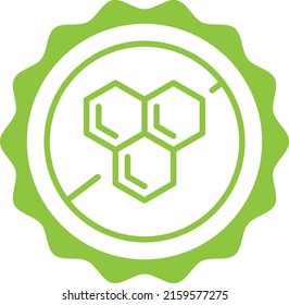 no honey free green stamp outline badge icon label isolated rounded vector on transparent background