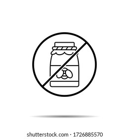 No honey icon. Simple thin line, outline vector of autumn ban, prohibition, embargo, interdict, forbiddance icons for ui and ux, website or mobile application