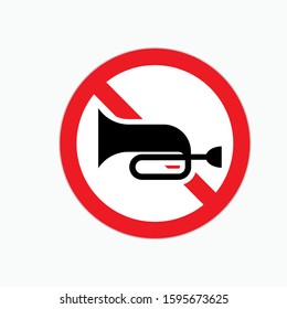 
No Honk Icon. No Horn Mark Sign & Symbol - Vector.