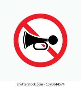 
No Honk Icon. No Horn Mark Sign and Symbol - Vector.
