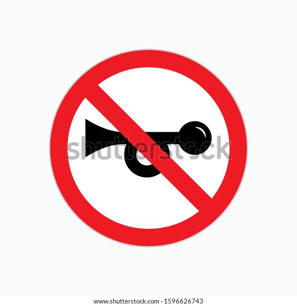 No Honk Icon No Horn Mark Stock Vector (Royalty Free) 1596626743