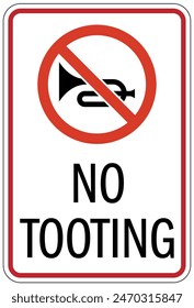 No honking warning sign and labels