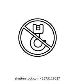 no hook icon Simple outline illustration