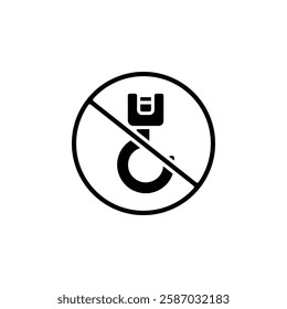 no hook icon Simple thin line logo