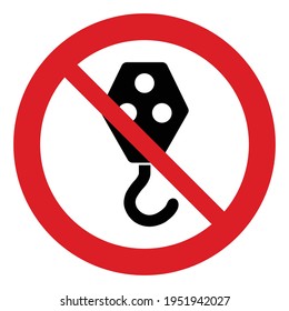 no Hook icon vector. no Industrial сrane hook sign forbidden sign