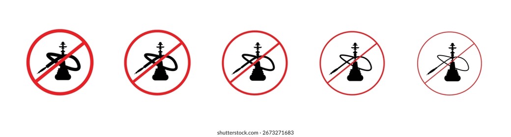 No hookah sign vector outline set illustration sign