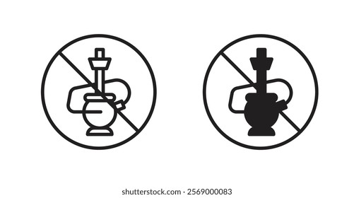 No hookah sign vector set vector graphics designs