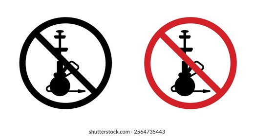 No hookah sign vectors in flat syle