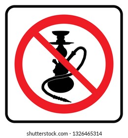 No Hookah Sign.Hookah not allowed icon in white background drawing by illustration 