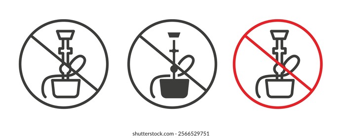 No hookah signs collection for website design, app, UI design.