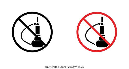 No hookah signs. vector signs set