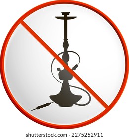 No hookah smoking sign in red circle