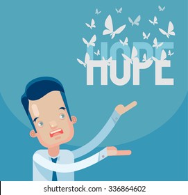 No hope. Vector flat illustration