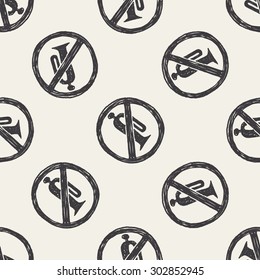 No horn doodle seamless pattern background