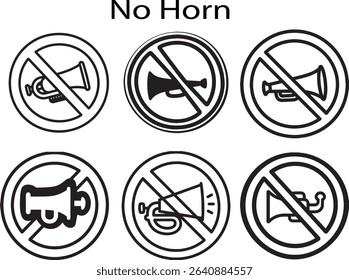 no horn icon vector silhouette on white background
