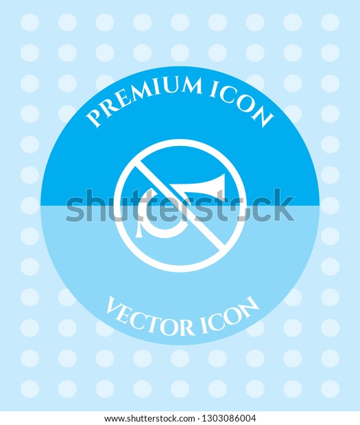 No Horn Icon for Web. Application, Software\
& Graphic Design.
