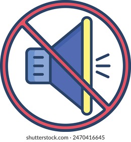 No horn linear color vector illustration