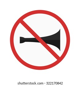 No, horn, sign icon vector image. Can also be used for traffic signs. Suitable for web apps, mobile apps and print media.