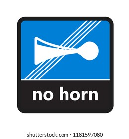 No horn sign with label for print and digital content
