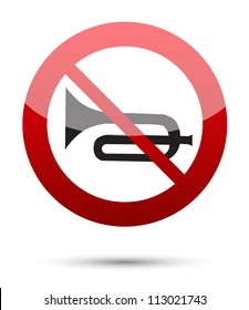No horn sign on white background