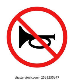 No Horn Sign on White Background