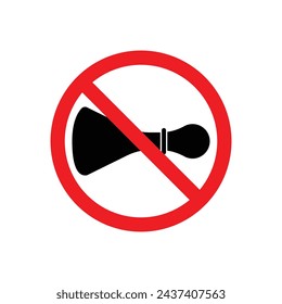 No Horn Sign Vector Line Icon illustration.